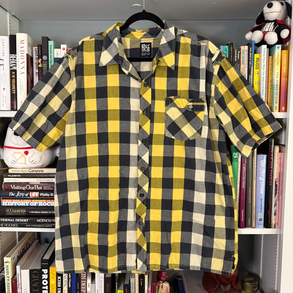 Enyce Buffalo Plaid Short Sleeve Button Down Shirt Size 2XL